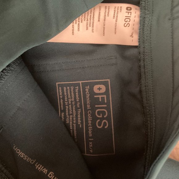 New FIGS Teal Green Scrub Pants or Joggers , XS / P - Picture 6 of 10